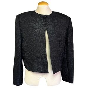 Vintage Women's Black on Black Paisley Nygard Collection Jacket - Size 14
